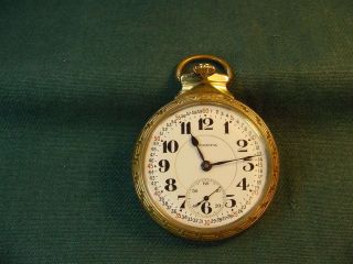 Antique Burlington Watch Co Bull Dog 21 Jewel Lever Set Railroad Pocket Watch