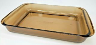 Pyrex Corning Amber Glass 13”x 9”x 2“ Rectangular Baking Dish 3 Qt 233 - N Vtg
