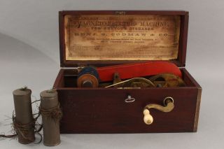 Antique 1854 Quack Medicine Davis & Kidders Patent Magneto Electric Machine Nr