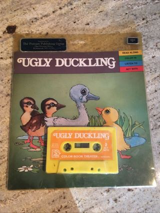 Vintage 1979 Ugly Duckling Color Bk Theater Coloring/story Book & Cassette Tape