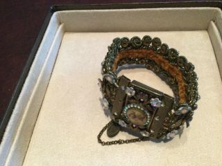 Israel Michal Negrin Crystal Swarovsky Multi - Color Bracelet Vintage Style