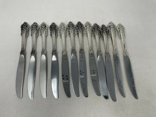 Wallace Grande Baroque Sterling Silver Set Of 12 Dinner Knives 9 " No Mono