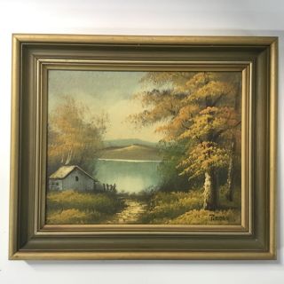 Vintage Framed Oil Painting On Canvas By Reran,  32 X 27cm 404
