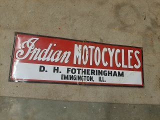 Indian Motorcycles Embossed Metal Sign Gas Oil Hog Bike Biker Gang Hells Angels