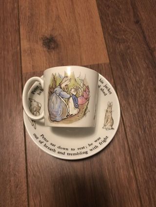 Vintage Wedgewood Beatrix Potter Peter Rabbit,  Tea Cup And Saucer