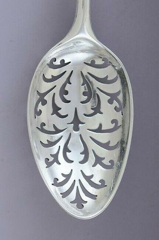 Exceptional Antique 18th Century 1700s English? American? Silver Mote Spoon