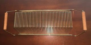 Vintage 40 - Slot 33 /45 RPM Album Record Holder Rack Stand Gold Tone Metal Wire 2