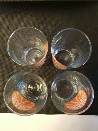 Vintage MCM Drinking Juice Glass Orange Mid Century Modern Set of 4 2