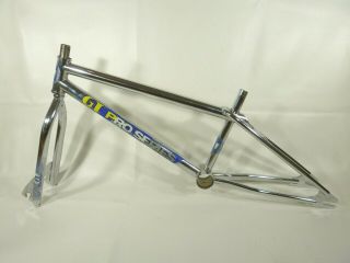 Old School Bmx - 1987 Gt Pro Series Xl - Frame And Forks - Chrome