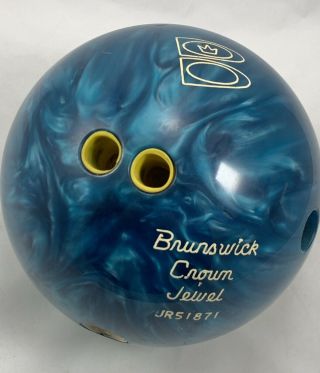 Vintage Brunswick Crown Jewel Bowling Ball 15 Pounds 14 Oz