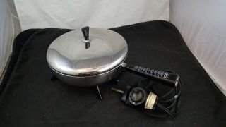 Farberware Vintage Electric Skillet Frying Pan 300a 10.  5” With Lid Usa
