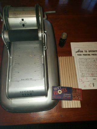 Vintage Smeco Superior Star Printing Press No 8403 Rotary Printer Toy