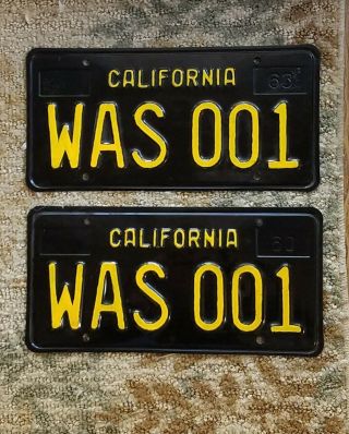 1963 1969 Was 001 California Passenger License Pair 1964 1965 1966 1967 1968