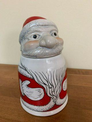 Vintage Budweiser St Nick Santa Claus Beer Stein Gerz Gerzit Mug Red - Euc