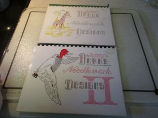 Vintage Doris Drake Needlework Designs 1967 Needlepoint Cross Stitch I & Ii Guc