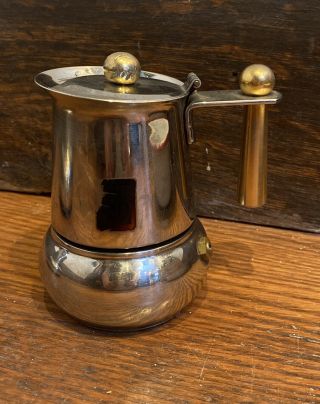 Vintage Gb (guido Bergna) Tiny 18/10 Ss Stove - Top Espresso Maker,  From Italy