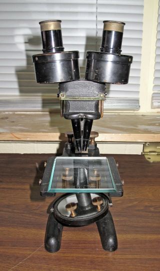 Bausch & Lomb Stereo Microscope in wooden box Antique 5