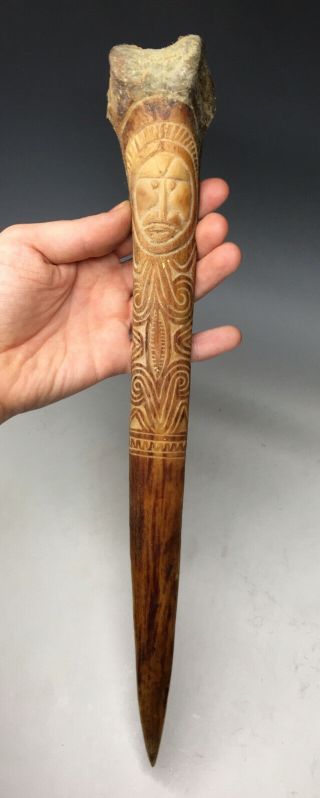 Papua Guinea Dagger Carved Cassowary Ceremonial Ritual Dagger Knife