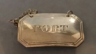 1826 Newcastle Georgian Silver Decanter Label " Port " By Thomas Wheatley