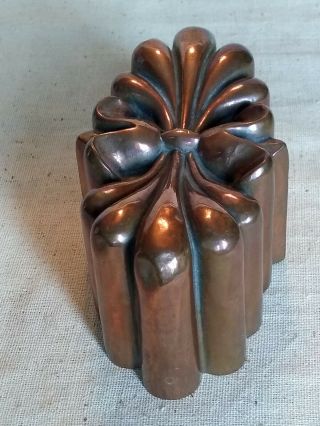 Antique 19th Cent.  Benham & Froud Copper Mold 164 Oval Flowers,  Heart Mark 5