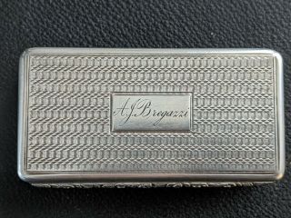 Antique Victorian Solid Silver Snuff Box C1838