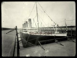 1911 Rms Olympic Lead Ship White Star Line Titanic Glass Camera Negative 3 - Bb
