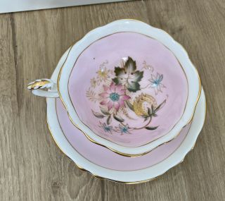 Vintage Paragon Porcelain Pink Floral Tea Cup Teacup & Saucer Set England 2