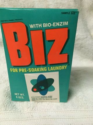 Vintage Biz Pre Soak Laundry Soap Detergent Sample Size 6 Oz Box