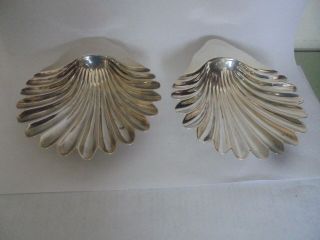 Solid Silver Scallop Shell Butter Dishes 150.  64 G H Wilkinson Lon 1894