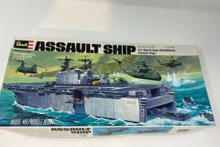 Vintage Revell H - 406 1:720 Uss Tarawa Assault Ship Model Kit C.  1977 Usa Nib