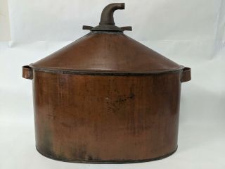 Antique Copper Moonshine Still Pot Boiler W/ Threaded Spout In
