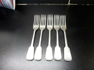 Scrap 334 Grams,  A Set Of 5 Heavy Solid Silver Hallmarked Table Forks