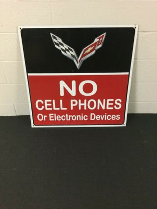" No Cell Phone Or Electronic Devices " Sign From The Corvette Assembly Plant