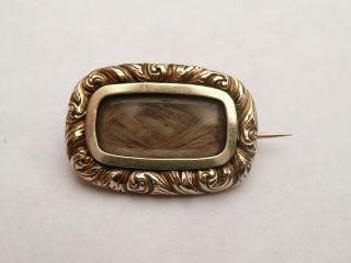 Fab Ladies Antique Solid 15ct Gold Victorian Mourning Plaited Hair Brooch 5 Gram