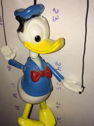 Vtg Antique Donald Duck Plastic Marionette String Puppet Walt Disney Productions 3