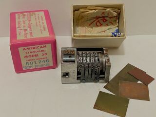 Vintage Letterpress Numbering Machine American Standard Model 30 5 Digit