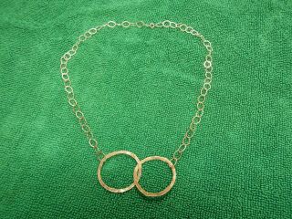 Vintage Sterling Silver Round Large Double Loop Rolo Link Chain Necklace