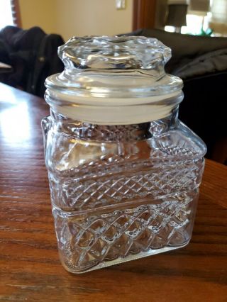 Vintage Anchor Hocking (?) Clear Glass Candy Jar Canister Storage Apothecary
