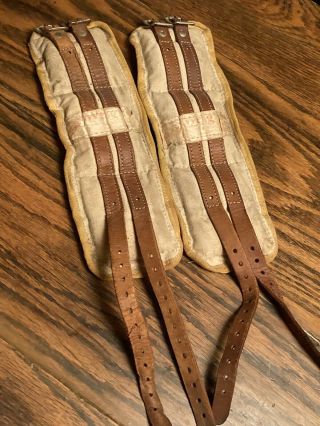 Elmer’s Vintage 1950’s Ankle Weights Canvas/ Leather Straps 2.  5 Lb.  ’s Each
