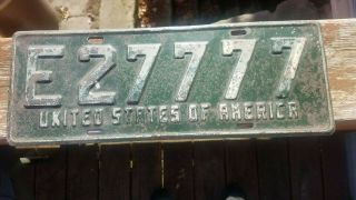 Vintage 1948 - 49 German Us Occupied United States Of America License Plate