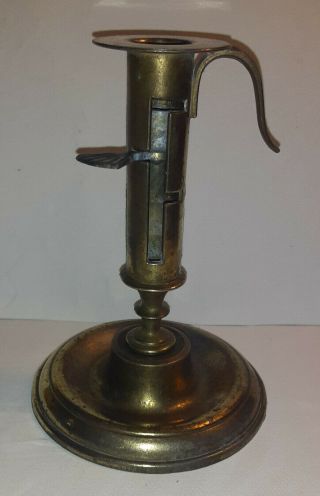 Vintage Adjustable Antique Brass Chamber Stick Candlestick Holder