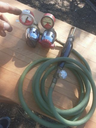 Vintage Prest - O - Lite Acetylene Torch/tip With Regulator & Gauge