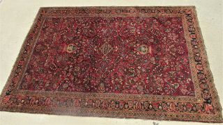 Gorgeous Large Antique Handwoven Middle Eastern Arabic Oriental Rug Islamic