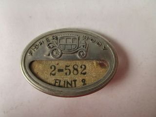 Vintage Fisher Body Employee Badge Flint,  Michigan Superior Seal & Stamp Co.