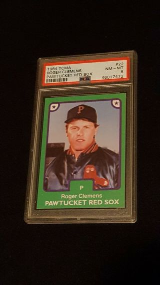 1984 Roger Clemens Tcma Pawtucket Red Sox Minor League Rookie Card Psa 8