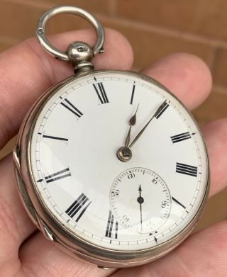 A Gents Fine Quality Antique Solid Silver Fusee Pocket Watch London 1879.