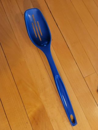 Vintage Foley Dark Blue Plastic/nylon Kitchen Utensil Slotted Serving Spoon