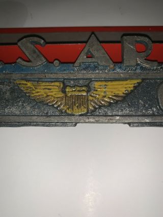 “SCARCE” EARLY US “ARMY AIR CORPS” WWII LICENSE PLATE TOPPER L@@K 6