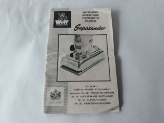 Vintage Wolf Electric Tools Supasander Instructions
