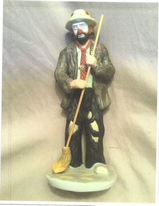 Vintage Emmett Kelly Jr Flambro 8 " Tall Hobo Clown - Signed - Price Cut